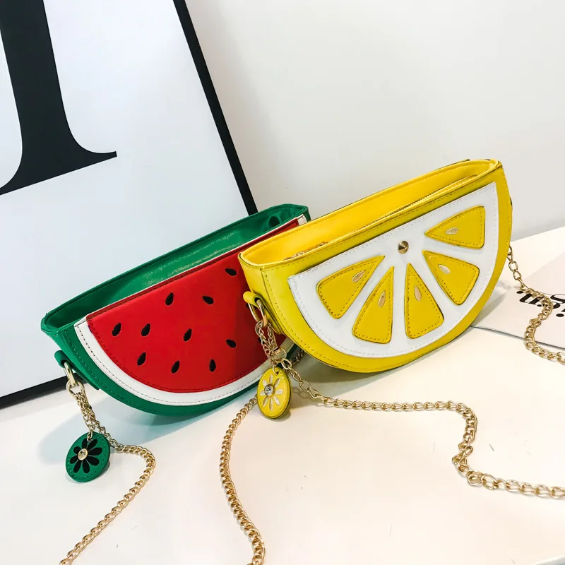 

new design lemon watermelon fruit shape chain hand bags creative ladies bags handbags from china