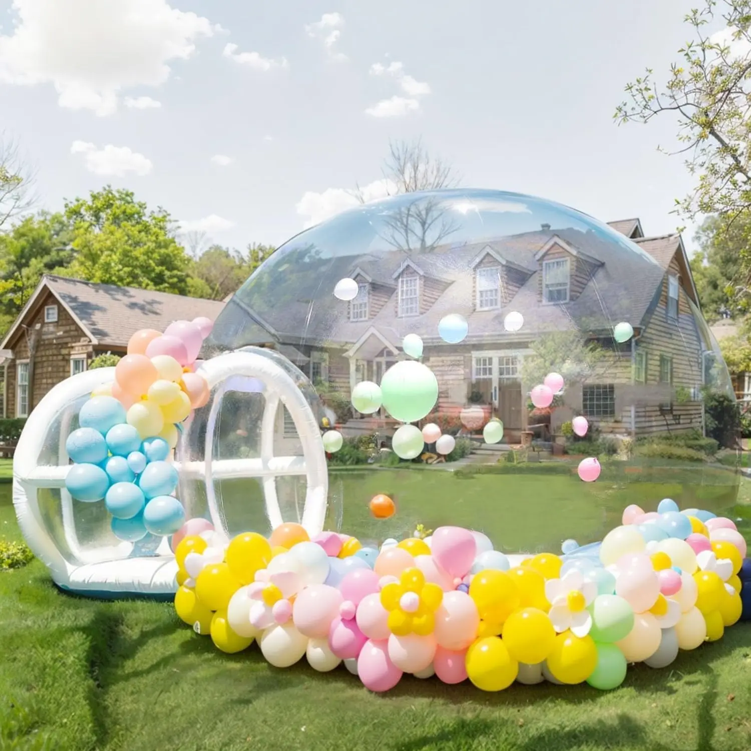 10/13/16ft Inflatable Bubble House Commercial Grade Tarpaulin PVC Dome Tent for Kids Party Commercial/Outdoor/Backyard/Garden