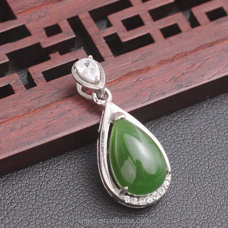 

Certified Hetian Jade Spinach Green Jasper Pendant