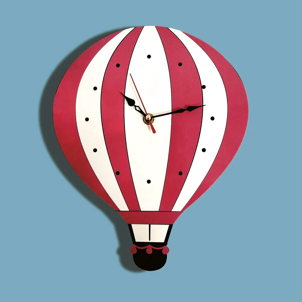 

Creative Wall Clock Acrylic Diy Clock Living Room Cartoon hot air balloon 3D Wall Watch Home Decoration