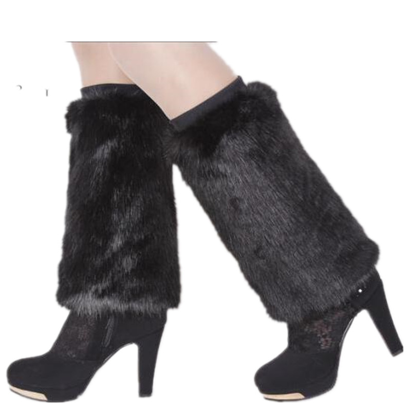 

wiipu Multicolour Faux Fur Fashion Leg Warmers Furry Boot Covers