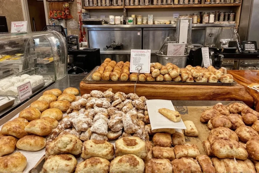 Cinnamons Honolulu bakery counter with assorted pastries and cinnamon rolls on display
