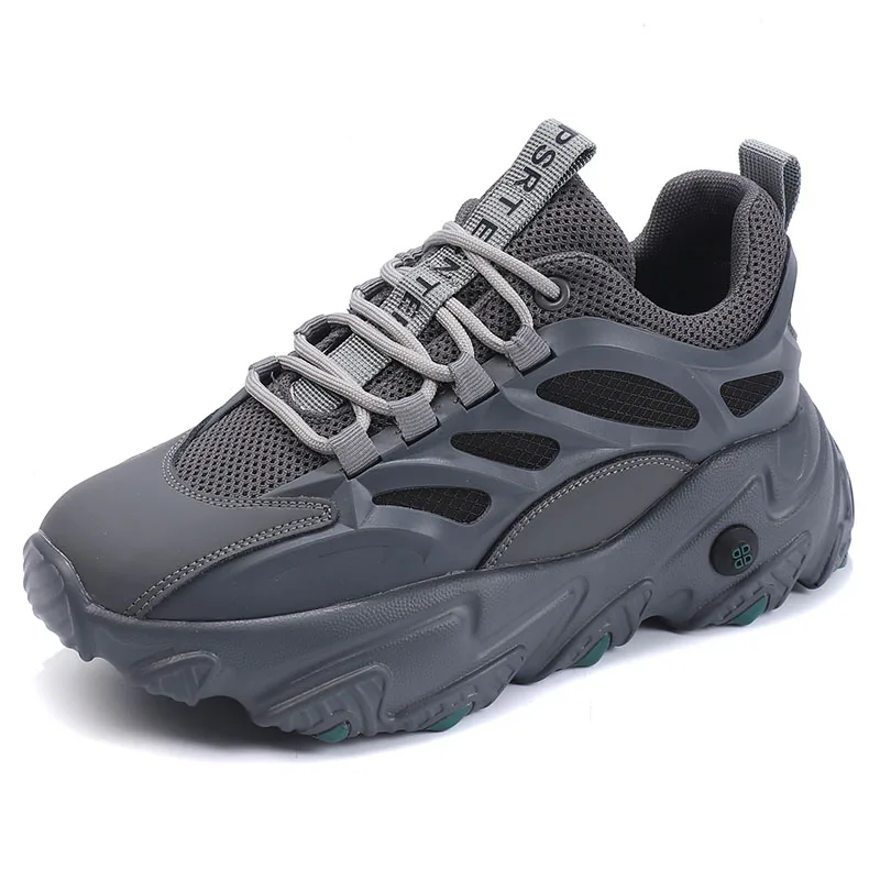 

2021 latest design low price ladies walking sneakers thick bottom leisure women sport sneaker shoes, Grey/black