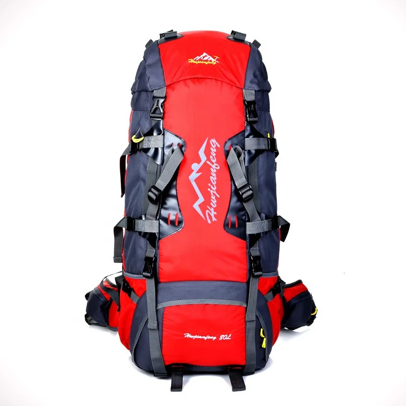 

Hot sale 80L lightweight watertightness nylon camping mountain backpacks hiking backpacks, Customized