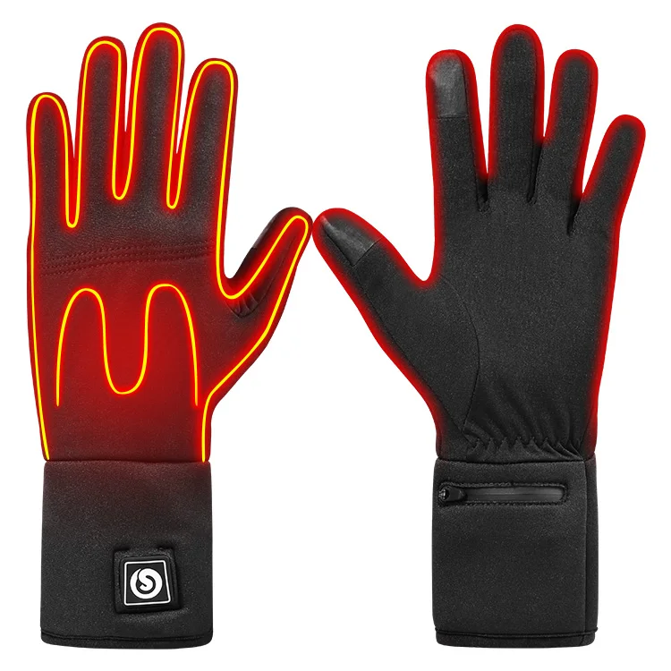 

Winter thermal ski liners electric heated glove liner touchscreen polyester spandex thin usb heated gloves for men women
