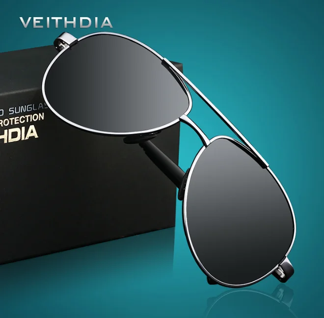 

Veithdia Brand Designer Pilot Sun Glasses Male Driving Polarized Sunglasses Men, 4 colors