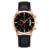 

4189 Fashion Sport Stainless Steel Case Leather Band Quartz Analog Wrist Watch Men Masculino Relogio Watch Clock