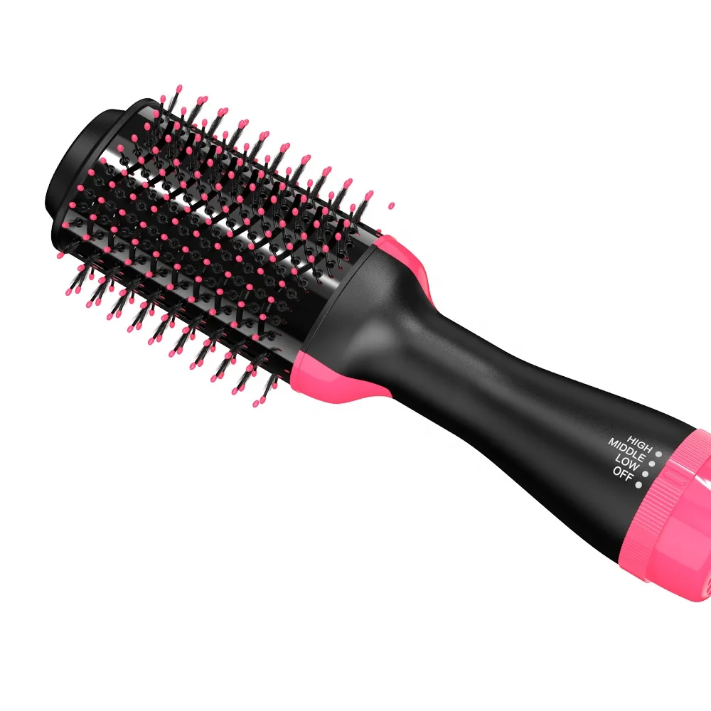 

ihongSen Personalised 5 In 1 Hot Air Comb Hairdryer Dryer One Step Hair Brush Dryer Ionic Hair Straightener Brush, Black