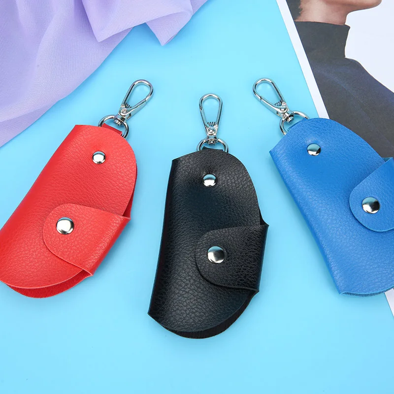 

Wholesale High Quality Customized Logo Car Key Bag Buckle Design Car Key Chain Holder Bags Leather Key Wallets Key Holder