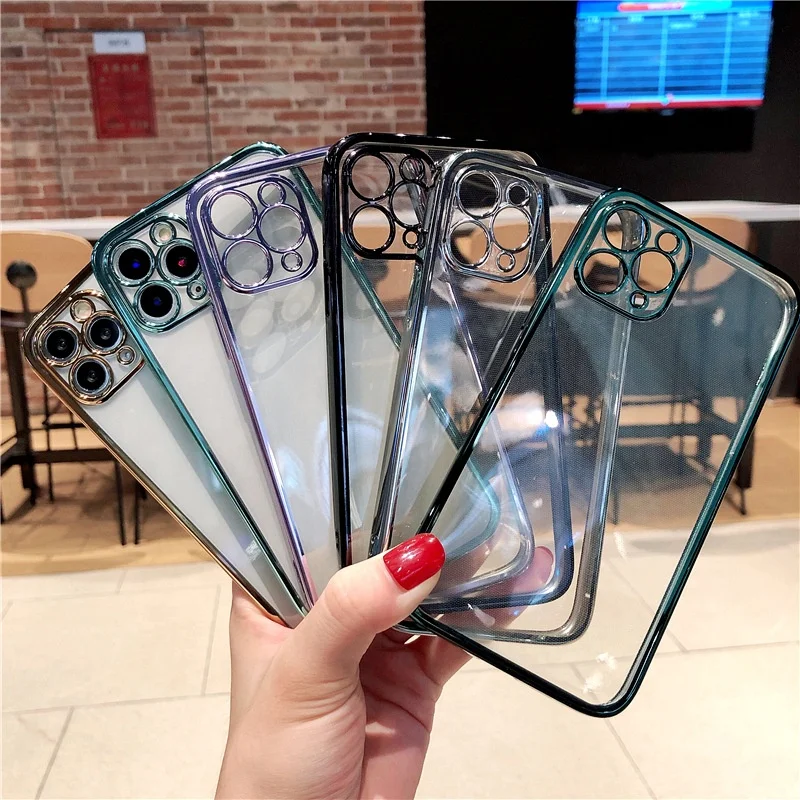 

Suitable for ip11promax electroplating transparent tpu mobile phone case 12 all-inclusive anti-fall protective cover