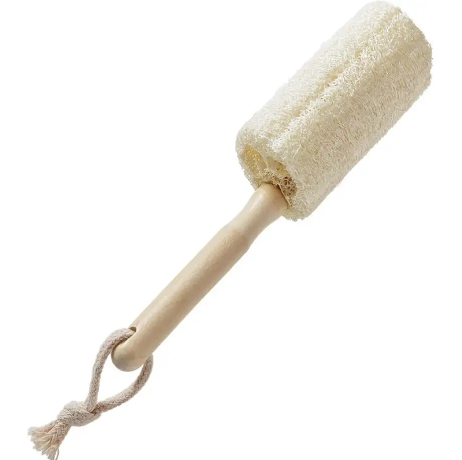 

Eco Friendly Organic Kitchen Luffa Sponge Cup Brush Long Handle Loofah Dish Washing Cleaning Bottle Brush