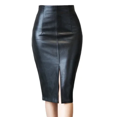 

Wholesale New Skirts Women Quality PU Skirt Fashion Black Pencil Skirt