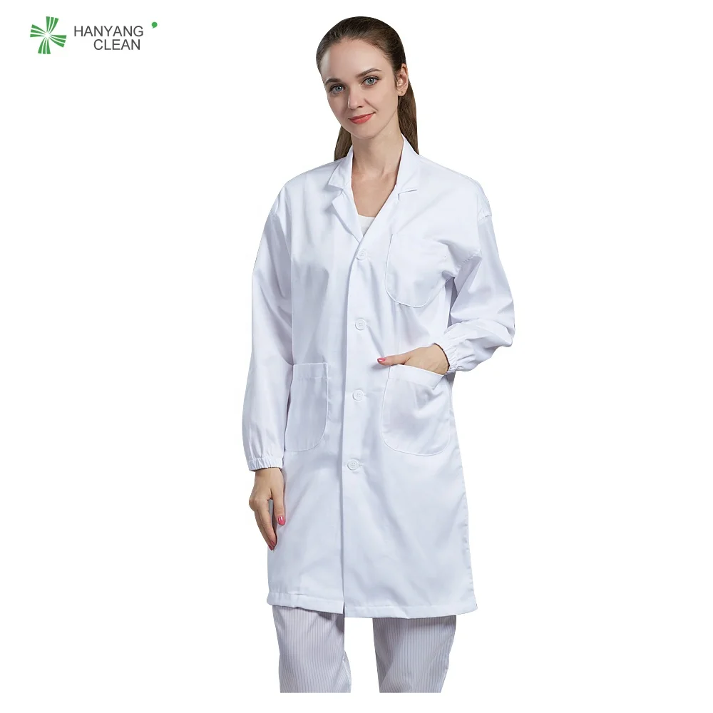 

Cotton Polyester white thicker doctor's nurse uniform lab coat hospital gown
