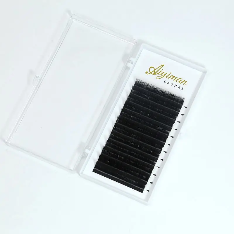 

korean pbt easy fanning Real soft Faux mink false lash bulk individual Eyelash Extension professional supplies, Natural black