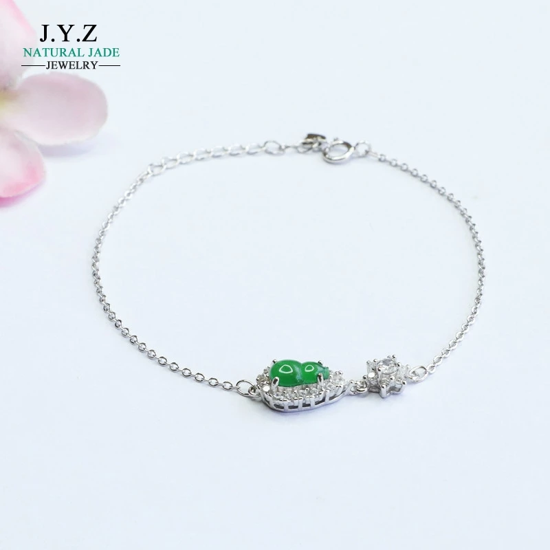 

S925 Silver Inlay Natural Emerald Ice-Like Emperor Green Gourd Bracelet Band Extended Live Broadcast Generation 2040905