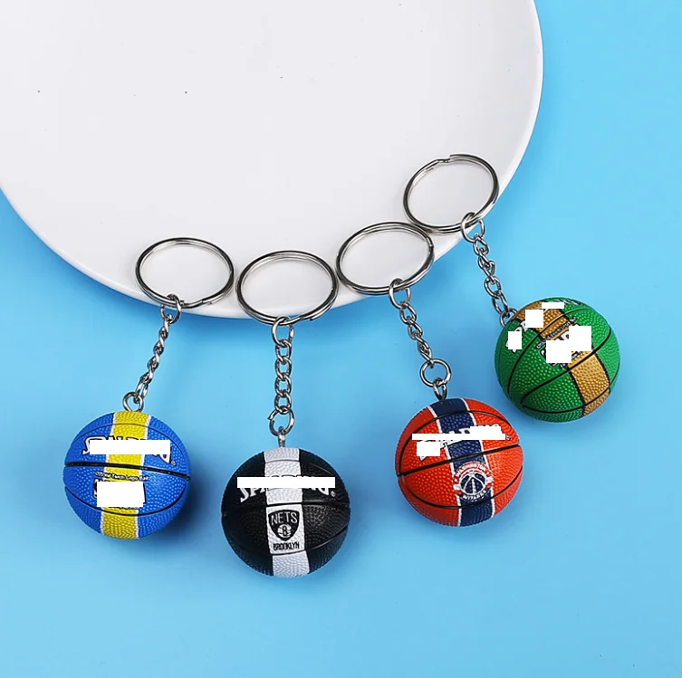 

free shipping basketball team toy figures creative Keychain Sports Key chain Cool Key ring gift charms, Colorful