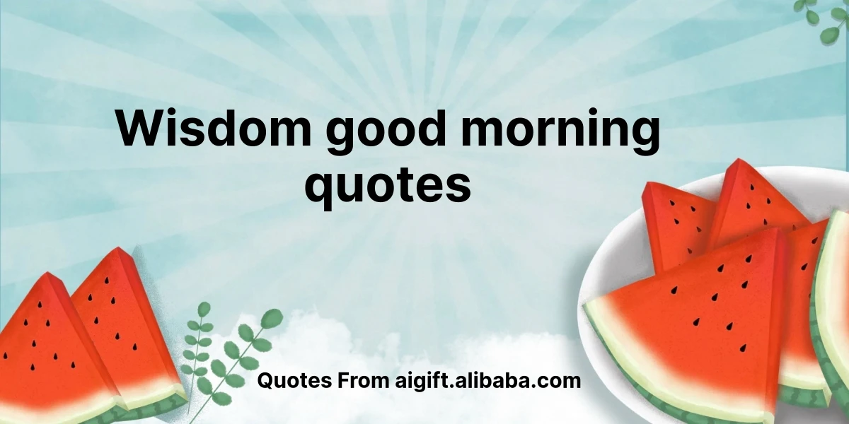 wisdom good morning quotes