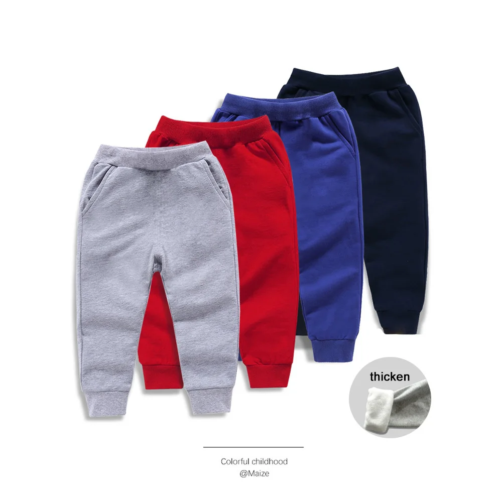 

Kids Jogger Winter Clothing Thick Sweatpants Customized Children Pants Cotton Blank Sweatpants Inside Fleece Long Kids Pants