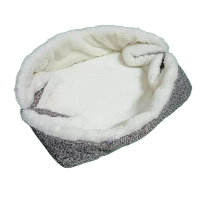 

new cute small collapsible luxury dual purpose foldable cat dog pet bed, White