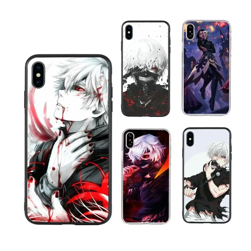 

Japanese anime Tokyo Ghoul Japan hot selling cute Phone Case for iPhone X XR Xs Max 11 11Pro 11ProMax 12 12pro luxury fundas, Black/transparent