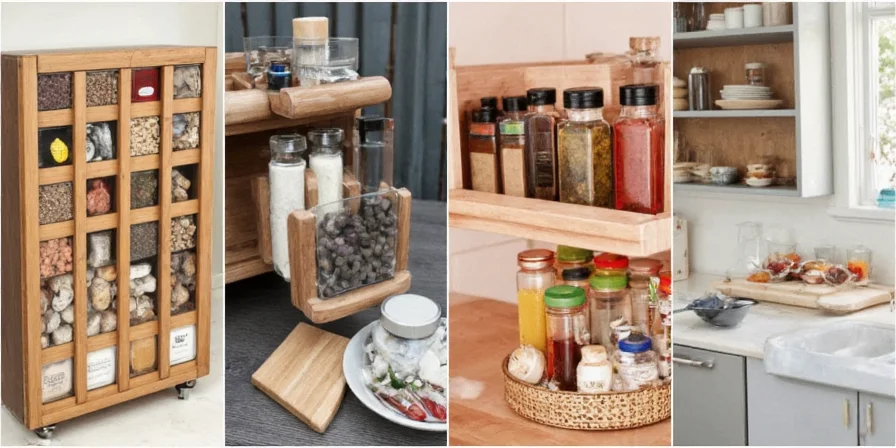 A curious mole peeking out next to a spice rack.