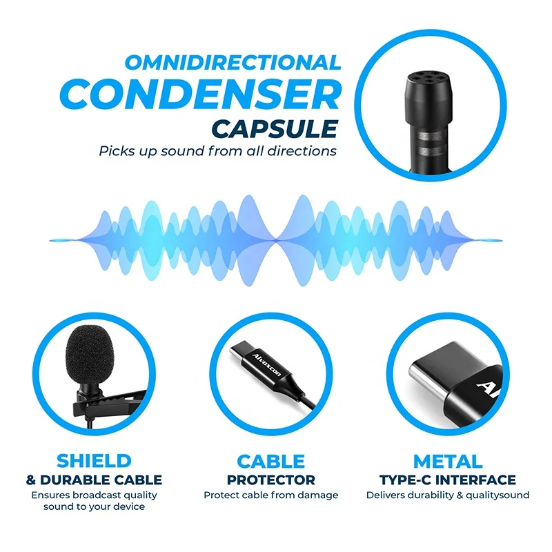 

Panvotech Custom Mini Usb Lav Microphone With Earphone Monitor Plug