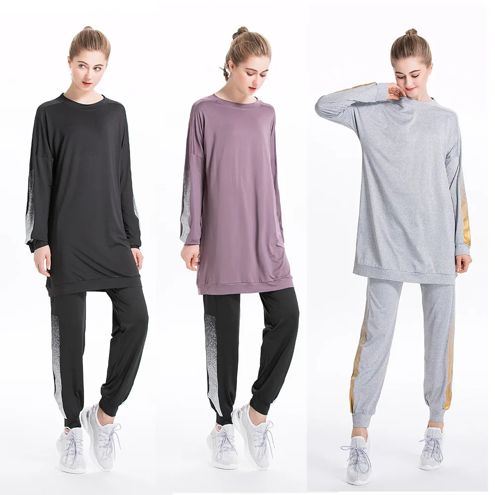 

in stock muslimah activewear islamic activewear sportswear islamic clothing for women sports wear long muslim, 3 colors