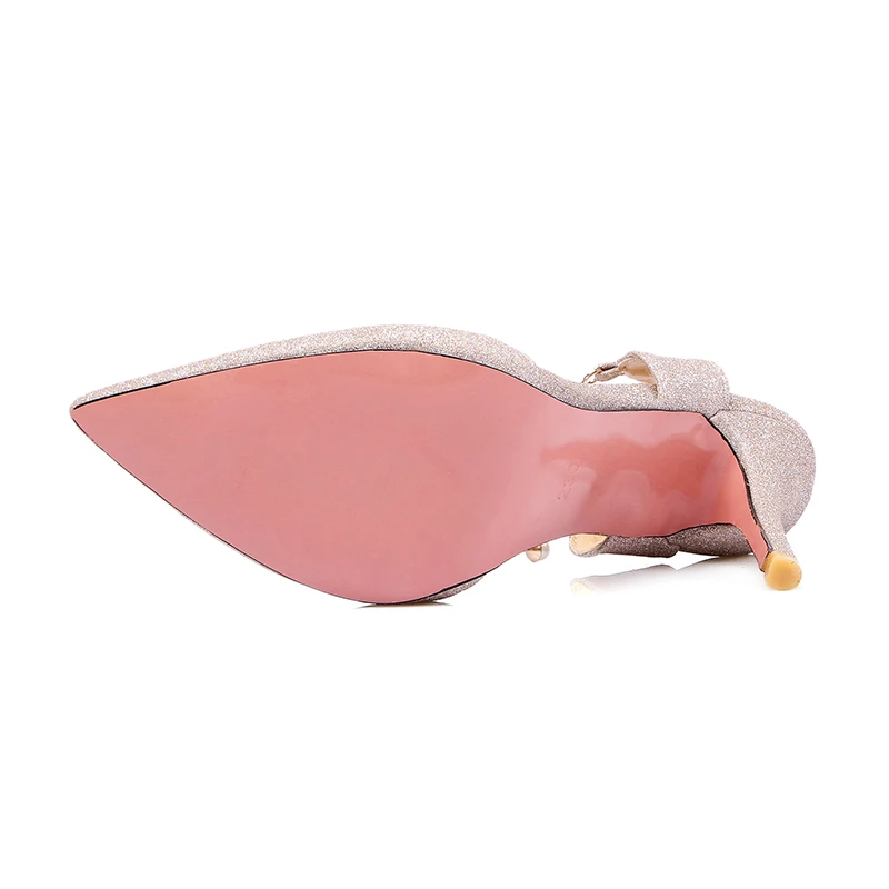 Hot Selling Glitter Prom Shoes Slingback Party Shoes Pointed Toe Wedding Party High Heels
