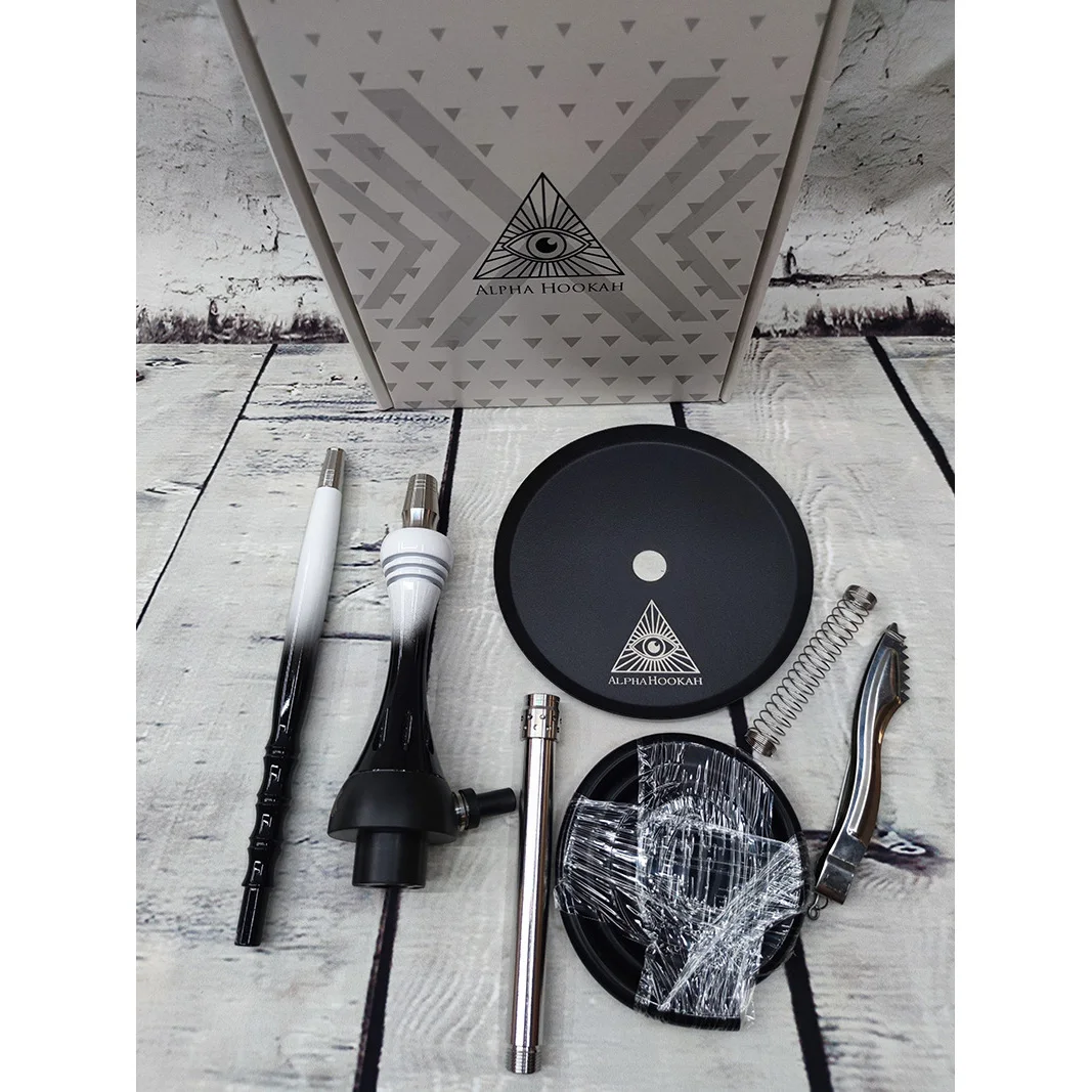 

Stainless steel hookah accessories gift box portable bicolourable shisha hookah accessories set without bottle, As picture