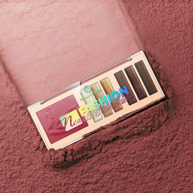 

Romantic Bird 2021 New Fashion Long Lasting Matte Glitter Eyeshadow Case Palette Professional Make up OEM Baking Powder