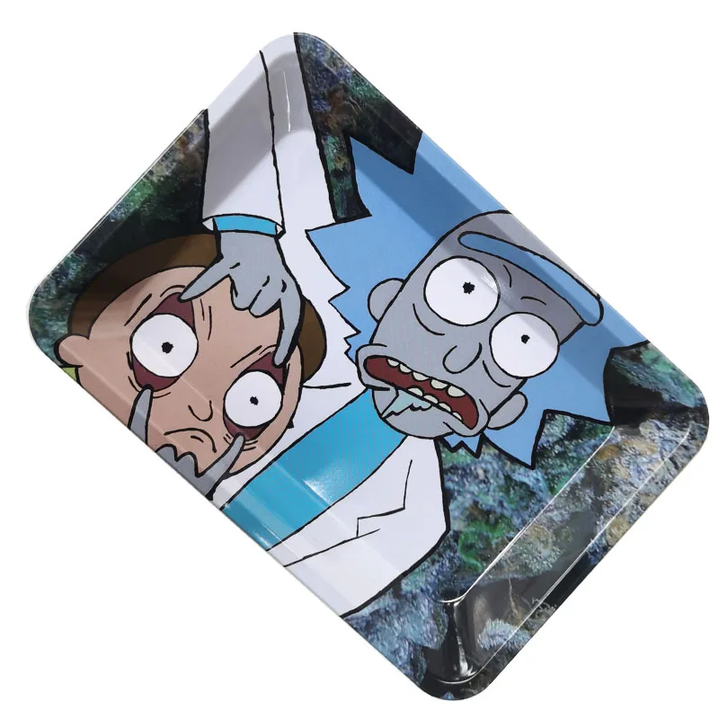 Free Sample Custom Logo Hemp Rolling Tray Tobacoo Weed Metal Serving Tray With Magnetic Cover