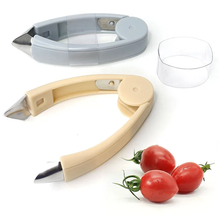 

Amazon Hot Sell Kitchen Accessories Strawberry Stem Separator Fruit Corer Stalks Stems Remover Strawberry Huller, Silver