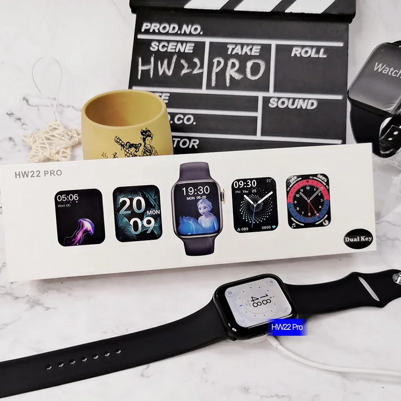 

2021 HW22 pro Smart Watch with wireless charger Scroll knob Side button IP67 Waterproof Fitness Health Watch From Vidhon