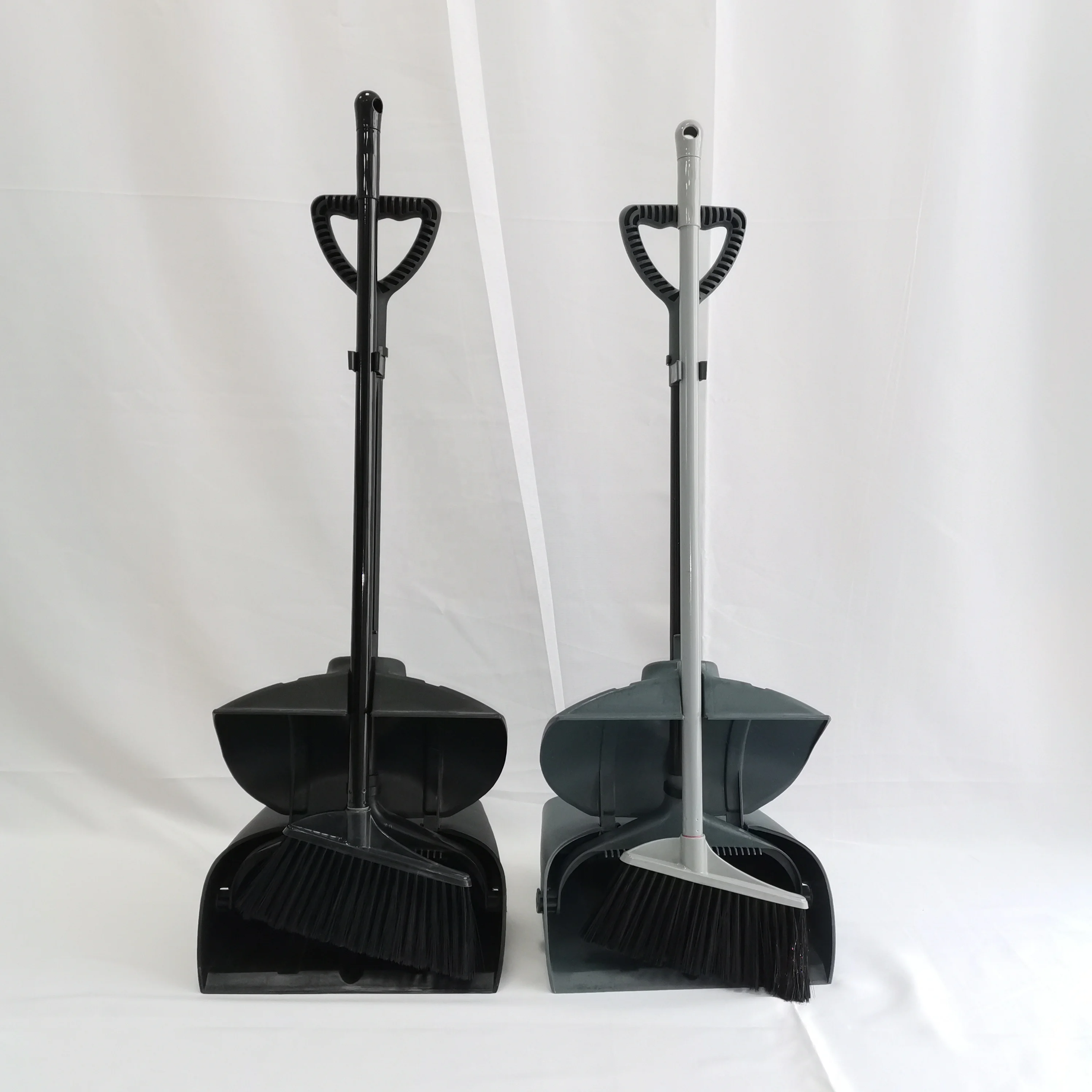 工厂塑料长柄折叠防风扫帚簸箕套装