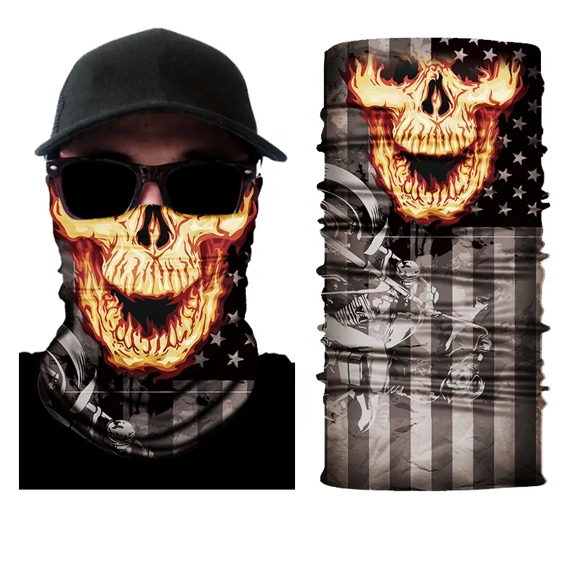 
Wholesale Multifunctional Seamless Elastic Skull Custom Tubular Bandana/ Face shield/Neck warm /Head scarf 