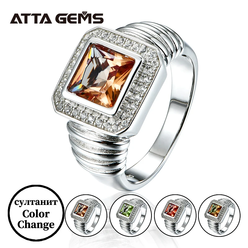 

3 carats Diaspore Zultanite Gemstone Rings 100% Solid 925 Sterling Silver Sultanite Rings For Men And Women Engagement