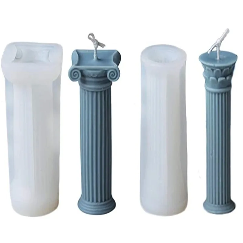 

Mold Silicone Pillar Strips Making Molded Candles Large Twist Cylinder Roman Candle Molds, Translucent