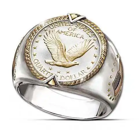 

Factory Custom Jewelry American Punk Hip Hop Silver Ring For Men, As pic