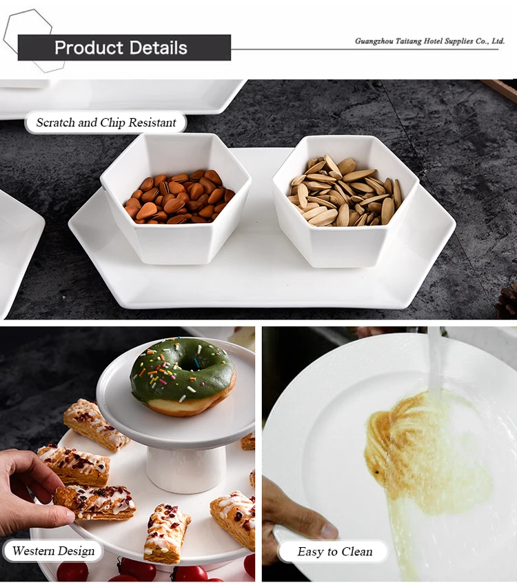 Ceramic Serving Dish Porcelain Snack Bowls White Ceramic Cake Snack