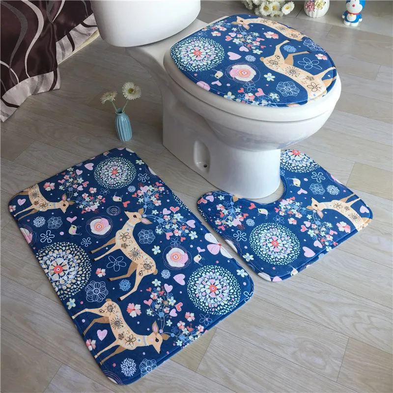 

Anti-slip Kitchen Bath Mat Carpet Bathroom Toliet Rug Washable Tapete Banheiro Bathroom Mat Set Flannel, 29colors
