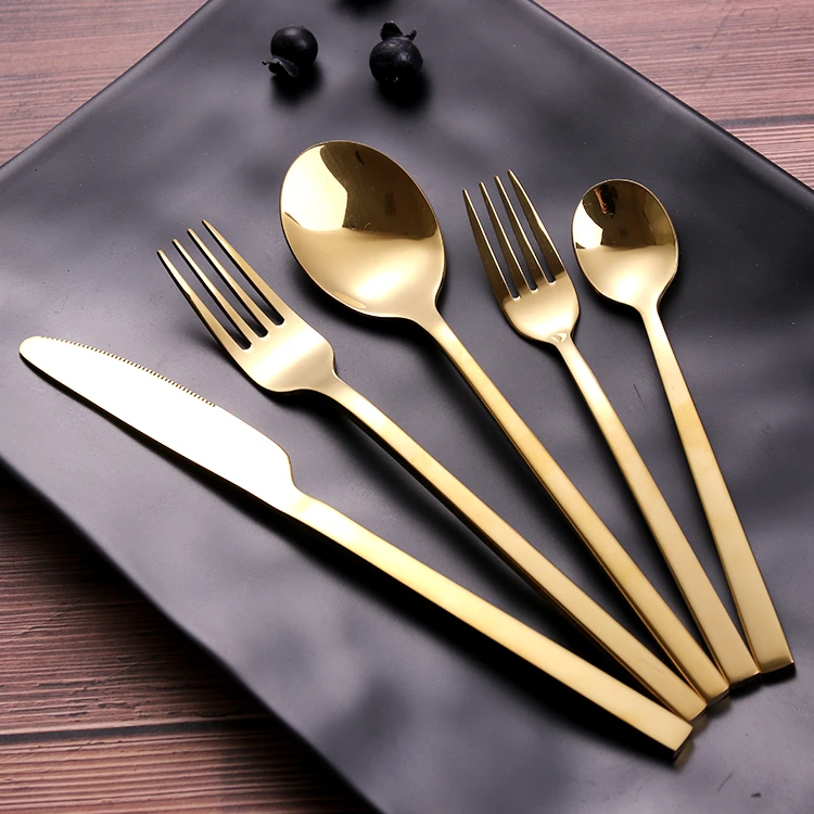 

Teaspoon Fork Set Coffee Spoon Stainless Steel Flatware Tableware Gold Cuttlery, Silver/gold/rose gold/black/rainbow