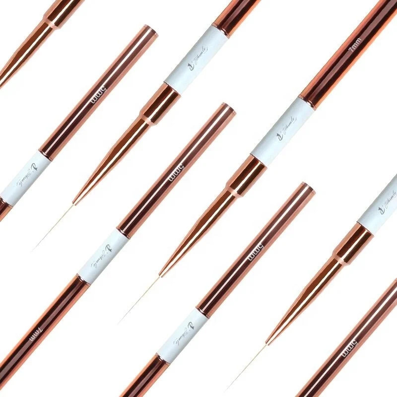 

Yihuale Custom Rose gold handle Manicure Nail Art Liner Drawing Painting Brushes fine liner brush