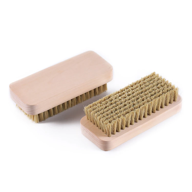 

Natural Bristle Wood Handle Washing Clothes Brush Handcrafted Soft Cleaning Brush for Dusting, Picture color