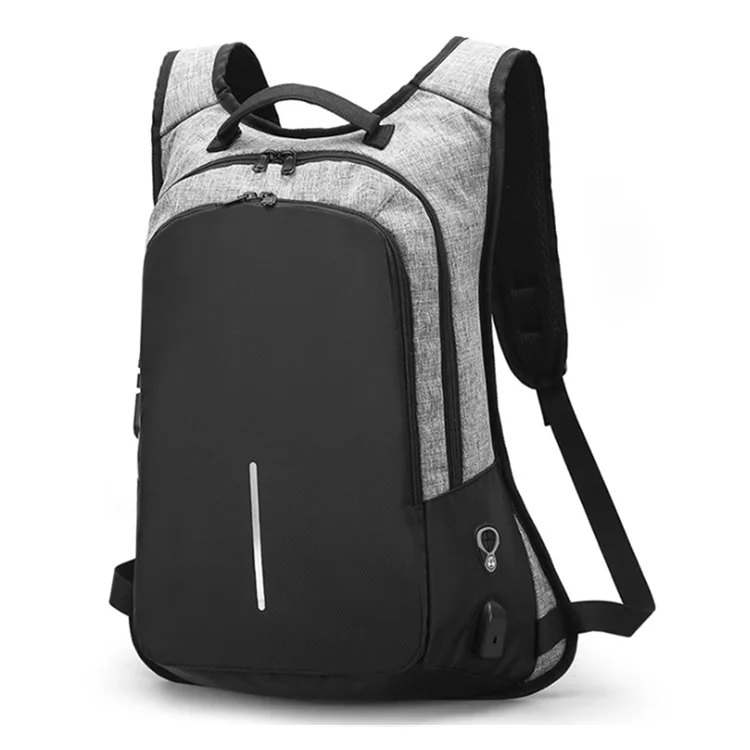 

Outdoor Anti-theft Laptop Travel Shoulder Bag Backpack with USB Charging Port, Black, grey, blue, purple