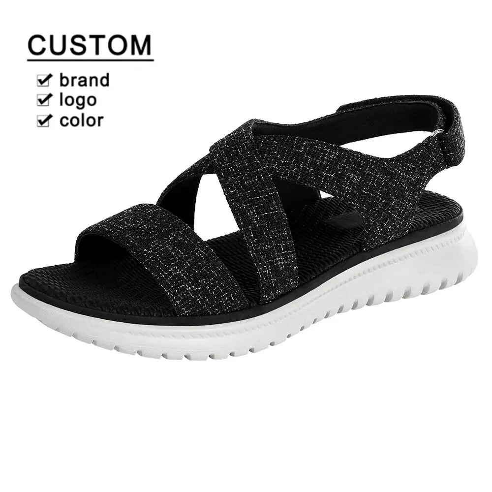 

Womens Walking Slide Sandals with Arch Support Buckle Adjustable EVA Flat Lightweight Slip on Slippers Soft Black Grey Sandal