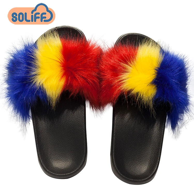 

Stylish Shoes Fur Fashion Black Mules Slippers Women
