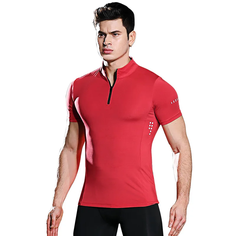 

Men's Classic Slim Fit Zipper Golf Polo Shirts Sport Fashion Lapel Short Sleeve Tees Sport Tops Solid Blouse