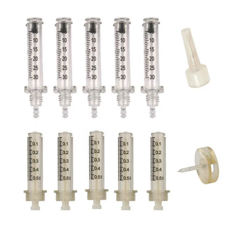 

0.3ml/0.5ml plastic ampoule syringe no needle ampoule head for high pressure wrinkle removal hyaluron pen