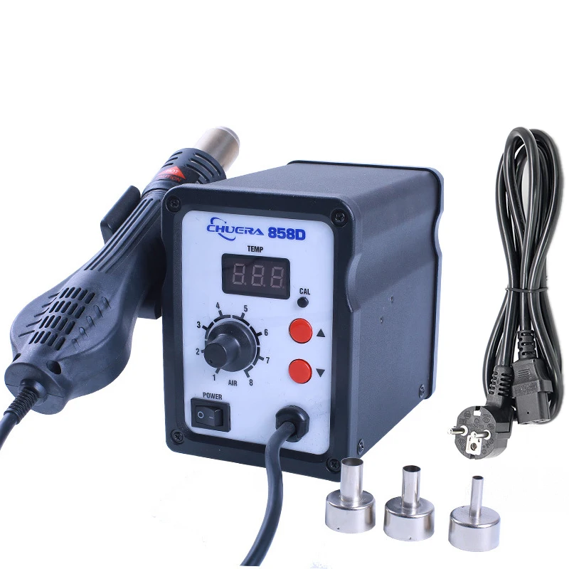 Chuera 858D 700W Desoldering Station Hot Air Heat Gun Repair Soldering Station for Mobile Phone Motherboard Ic Chip Level PCB