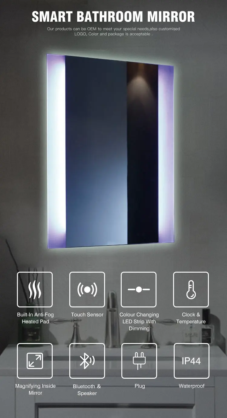 Espejos De Banos Light Up Vanity Bath Led Bathroom Mirror With Bluetooth Bath Room